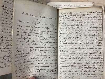 Lot 85 - Of Indian Mutiny interest, a fascinating hand written first hand account of the Mutiny contained in a period journal (kept from April 1857-March 1858) and in a collection of handwritten letters...