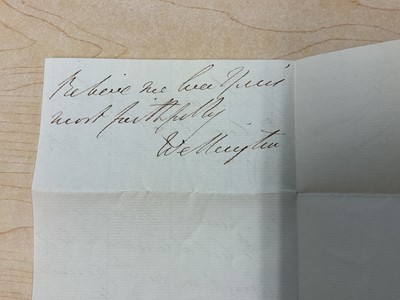 Lot 86 - His Grace The Duke of Wellington, signed handwritten letter to Colonel Wynyard, dated June 30th 1837, and other correspondence .