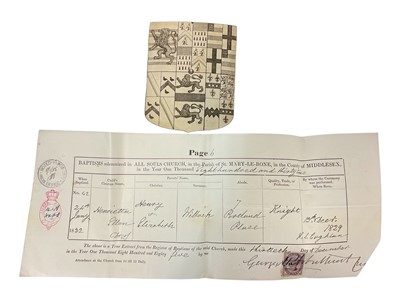 Lot 93 - The Wynyard family Pedigree and Armorial bearings, mostly 18th century and later.