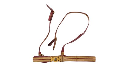 Lot 96 - Victorian General Staff Officer's dress belt with ormolu buckle, gold bullion lace on red ground with sword slings by Hobson & Sons, London. Provenance: General Wynyard.