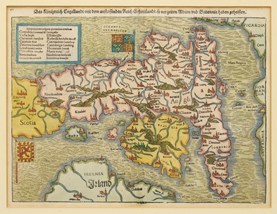 Lot 942 - Sebastian Munster, 16th century engraved map - Das Kuenigreich Engellandt