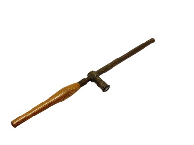 Lot 128 - First World War British Trench periscope in green painted camouflage finish with turned wood handle, marked Periscope Mk. IX, 1918, R & J Beck Ltd, No. 24245