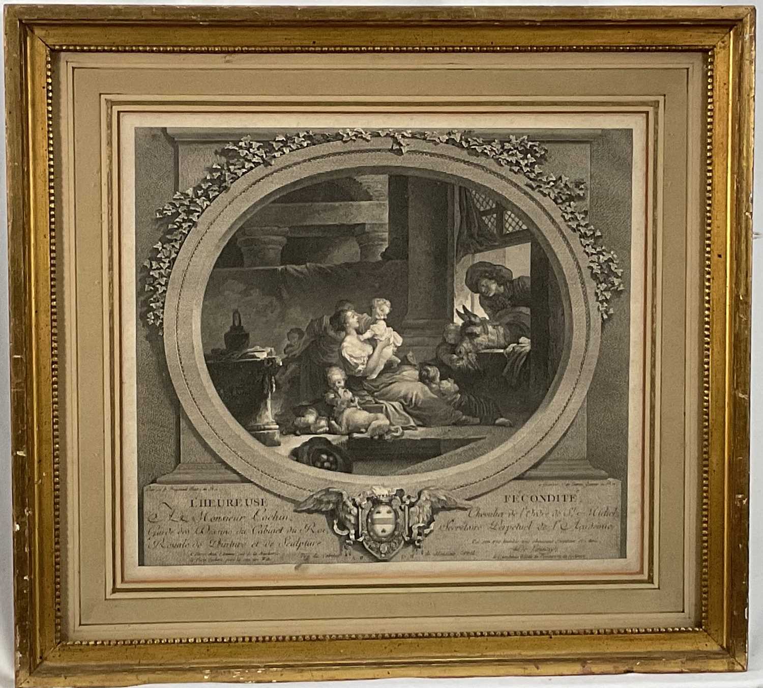 Lot 38 - 18th century French engraving "L'heureuse Fecondité" Nicolas Delaunay after Jean-Honoré Fragonard, circa 1760, F&G