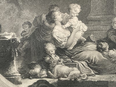 Lot 38 - 18th century French engraving "L'heureuse Fecondité" Nicolas Delaunay after Jean-Honoré Fragonard, circa 1760, F&G