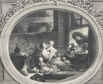 Lot 38 - 18th century French engraving "L'heureuse Fecondité" Nicolas Delaunay after Jean-Honoré Fragonard, circa 1760, F&G