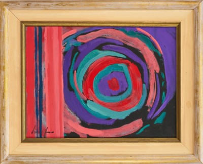 Lot 1226 - Jeremy Fraser (b.1941) acrylic on canvas - Vortex II, signed, 30.5cm x 40.5cm, framed