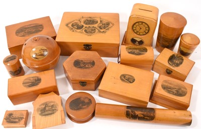 Lot 954 - Good collection of Mauchline ware boxes