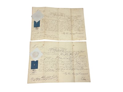 Lot 131 - H.M. Queen Victoria signed military commission document, appointing Edwin Grove Helyer as Ensign in the 14th Regiment of Foot, dated 13th December 1850.