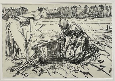 Lot 1251 - Harry Becker (1865-1928) signed lithograph - Potato Planters, 37cm x 54cm, in glazed gilt frame Provenance: John Stevens Fine Art, Hadleigh