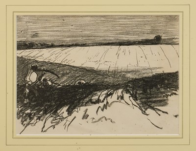 Lot 1252 - Harry Becker (1865-1928) lithograph - Labourers in the Field, 19cm x 25cm, in glazed gilt frame