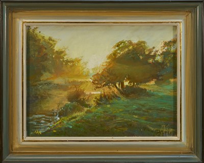 Lot 1254 - *Margaret Glass (b.1950) pastel - 'Morning, Ufford', initialled and dated '98, 29cm x 39cm. In glaze frame. Provenance: Langham Fine Art, Autumn 1999