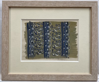 Lot 1280 - Audrey Pilkington (1922-2015) gouache - Abstract Design, 14cm x 18cm, in glazed frame
