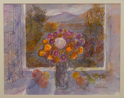 Lot 1282 - *John O'Connor (1913-2004) watercolour - Still Life in a Windowsill, signed, 39cm x 49cm, in glazed frame