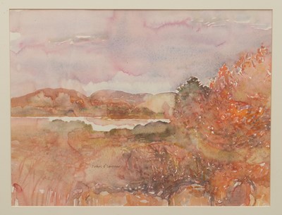 Lot 1286 - *John O'Connor (1913-2004) watercolour - Pink Loch, signed, 36cm x 47cm, in glazed frame