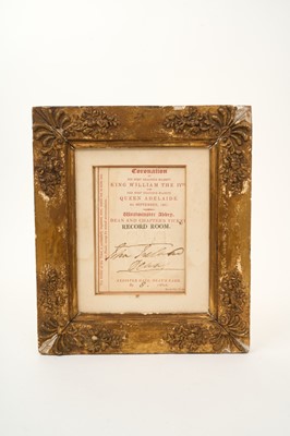 Lot 23 - The Coronation of H.M. King William IV, 8th September 1831, scarce invitation