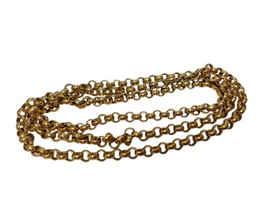 Lot 198 - 9ct gold belcher link chain, 59cm long