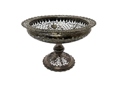 Lot 404 - Good quality Edwardian silver bonbon dish with pierced decoration by James Dixon & Sons