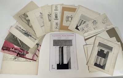 Lot 1296 - Ron Sims (1944-2014) collection of 43 pencil sketches, coloured crayon and ink works, 1970s onwards, all unframed, together with a copy of 'Visual Genetics, Human and Animal'