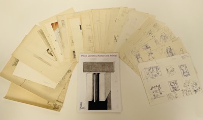 Lot 1297 - Ron Sims (1944-2014) collection of 41 pencil sketches, coloured crayon and ink works, 1970s onwards, all unframed, together with a copy of 'Visual Genetics, Human and Animal'