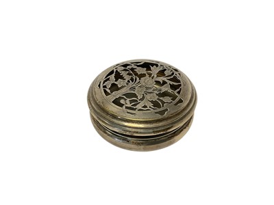Lot 406 - George V silver pot pourri dish with pierce floral bouquet design London 1910