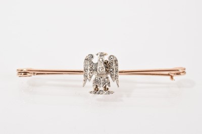 Lot 682 - Diamond and yellow metal sweetheart brooch with the arms of the 1st Royal Dragoons