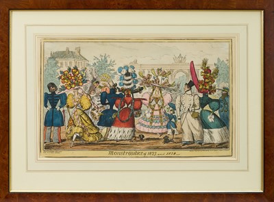 Lot 992 - Robert Cruickshank (1789-1856) hand coloured etching - 'Monstrosities of 1827 and 1828’