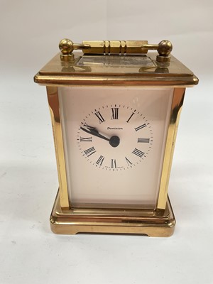 Lot 346 - Brass cased carriage clock by Dominion