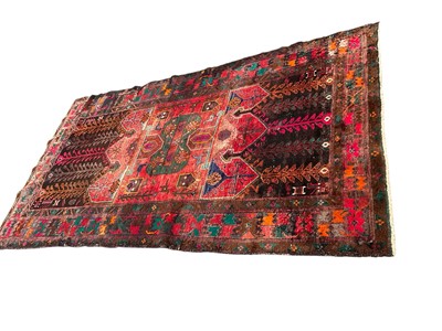 Lot 1590 - Hamadan rug, with animal and foliate devices in main foliate border, 300 x 164cm