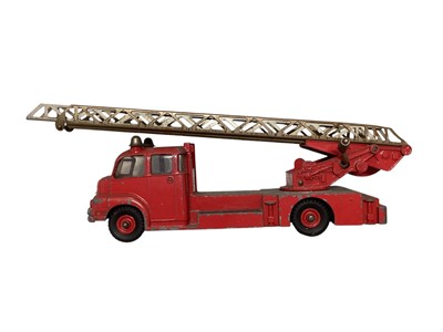 Lot 1885 - Dinky Supertoys Turntable Fire Escape No.956 & other related fire vehicles, Matchbox buses and Corgi Austin A60, all unboxed (qty)