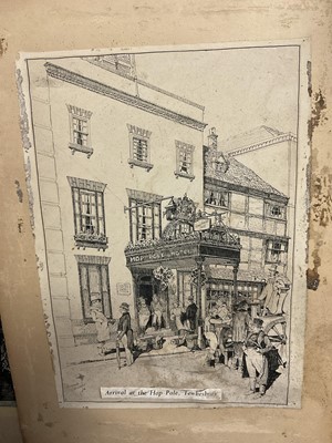 Lot 177 - Horace Wright (1888-1960) pen and ink, Dickensian scene, signed and dated 36, together with another illustration work on paper