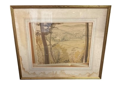 Lot 179 - Geoffrey Robinson, watercolour, View from quarry woods towards the Thames, 25 x 35cm, glazed frame