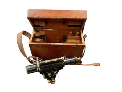 Lot 2415 - 19th century brass lacquered theodolite in case