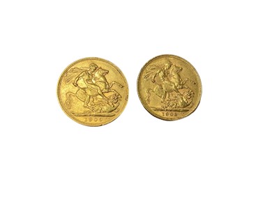 Lot 416 - G.B. - Gold Sovereigns Edward VII 1903M GF & 1909 GF (2 coins)