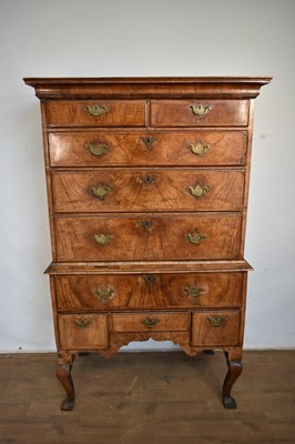 Lot 1450 - George II walnut chest on chest