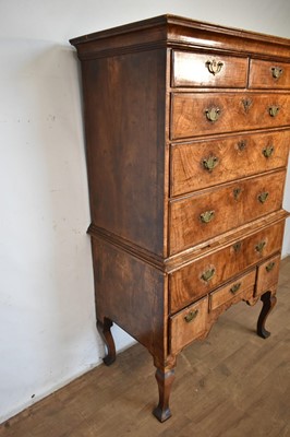 Lot 1303 - George II walnut chest on chest