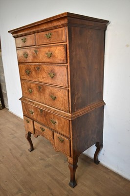 Lot 1303 - George II walnut chest on chest