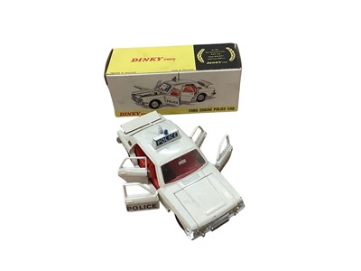Lot 1555 - Dinky Toys Ford Transit Fire Appliance No.286, Fire Engine No.259, Superior Criterion Ambulance No.263, Police Accident Unit No.287 & Ford Zodiac Police Car No.255, all boxed (5)