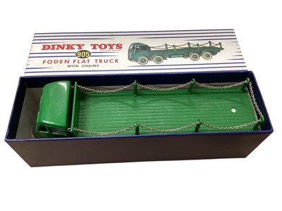 Lot 1589 - Atlas Editions Dinky Toys Foden Flat Truck (with chains) No.905, Foden Diesel 8-Wheel Wagon No.901, & Esso Leyland Octopus Tranker No.943 (x4), all boxed (6)