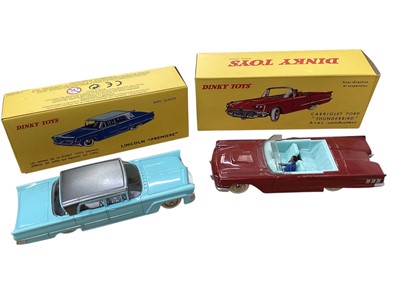 Lot 1585 - Atlas Editions Dinky Toys French related vehicles including Lincoln Premiere No.532, Cabriolet Ford Thunderbird No.555, DS 19 Citroen (4 versions) No.s 530, 24CP (x2), 539 & 501, Renault 4L...