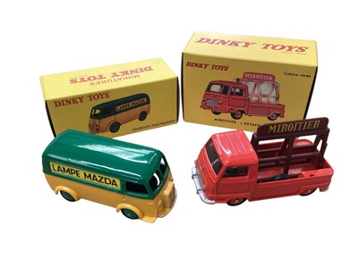Lot 1587 - Atlas Editions Dinky Toys commercial vehicles including Miroitter Estafette Renault No.564, Ford Plateau Brasseur No,25H, Ford Benne Basculante No.24M, Autocar Isobloc No.29E, Fourgon Tole Peuge...