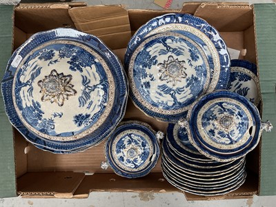 Lot 56 - Booths Real Old Willow blue and white dinner service