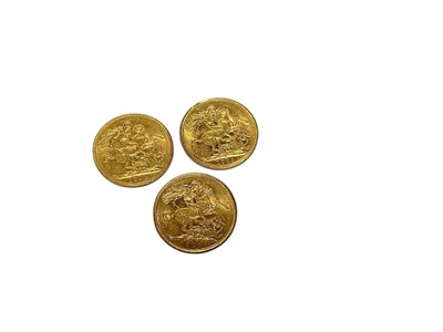 Lot 404 - G.B. - Gold Sovereigns Victoria OH 1898 F, 1899M AVF & 1900S VF (3 coins)