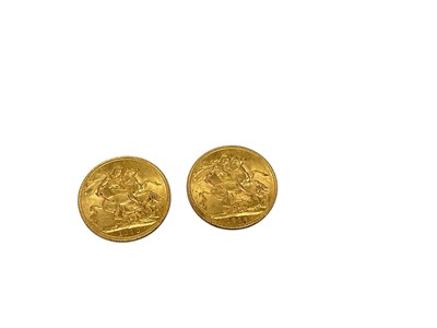 Lot 406 - G.B. - Gold Sovereigns George V 1913 x 2 AVF-VF (2 coins)