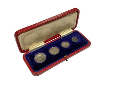 Lot 412 - G.B. - Four coin Maundy set Edward VII 1907 UNC (N.B. In red leather case of issue) (1 coin set)
