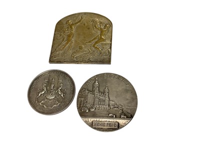 Lot 433 - World - Mixed Medallions to include silver Monte Carlo, Saison 1912-13, awarded to Monsieur Le Dr Morton Smart (N.B. Dia. 61mm, Wt. 95gms) an award for essay to Dr Morton Smart from George Watso...