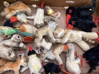Lot 1810 - Collections of Steiff small mohair toys including Renny and one similar but smaller, Perri, Hansi, blue eye boar, mouse...