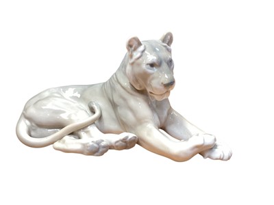 Lot 922 - Royal Copenhagen porcelain model of a lioness, no. 804