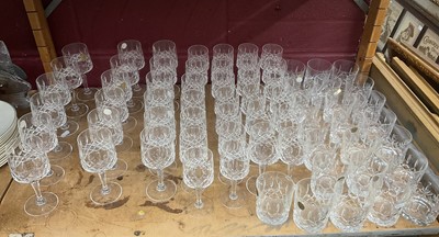 Lot 782 - Extensive service of crystal glass tumblers, red and white wine glasses, 67 pieces