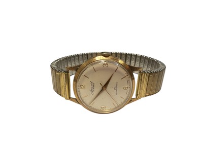 Lot 82 - 1950s Accurist 9ct gold cased gentlemen's wirstwatch on expandable gold plated bracelet