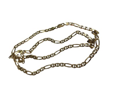 Lot 88 - 9ct gold flat curb link chain, 61.5cm long